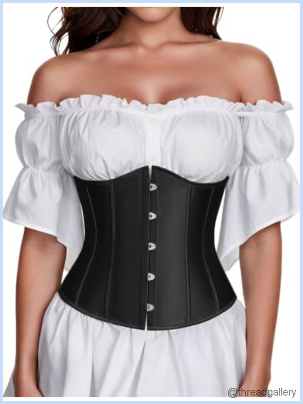Underbust Corset Top Fishbone Support Lace-Up Back Ren Faire Costume